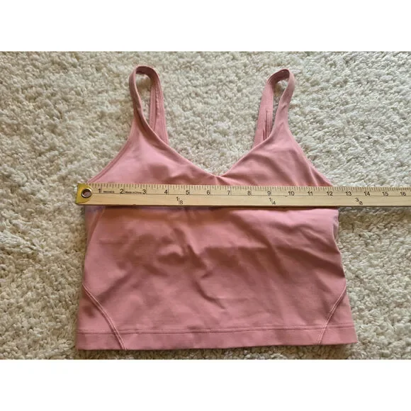 Lululemon Pink Crop Tank Top And Black Leggings Size 4 - Picture 8 of 16